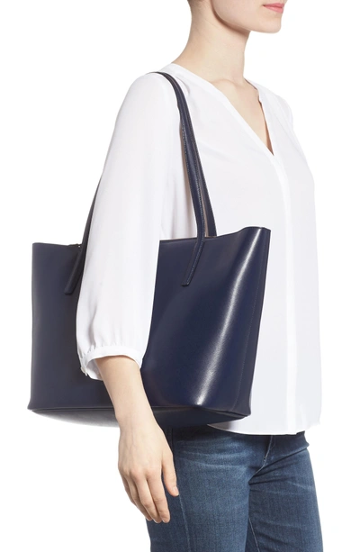 Shop Ferragamo City Quilted Gancio Leather Tote - Blue In Navy