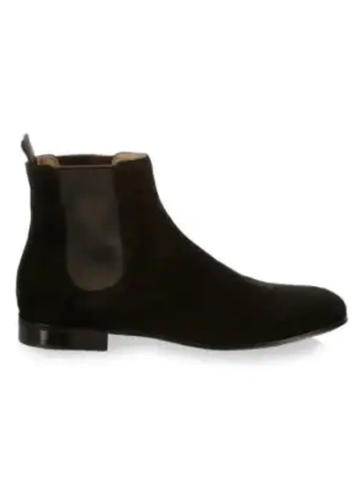Shop Gianvito Rossi Chelsea Suede Boots In Black