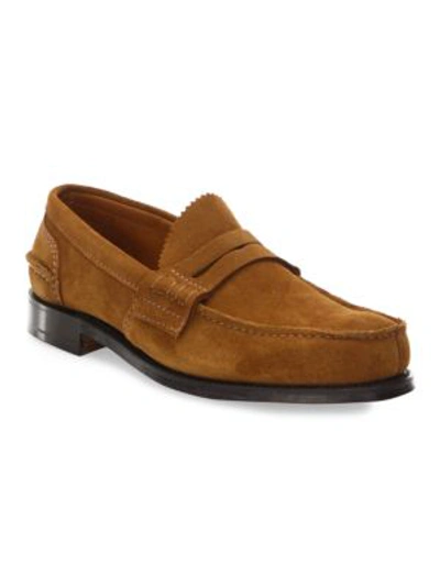Shop Church's Classic Suede Loafers In Tobacco