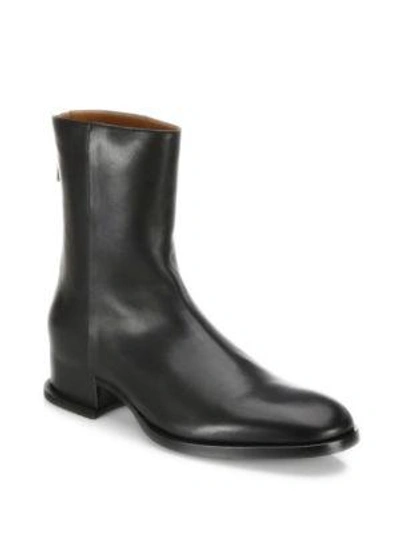 Shop Givenchy Zippered Calf Leather Boots In Black
