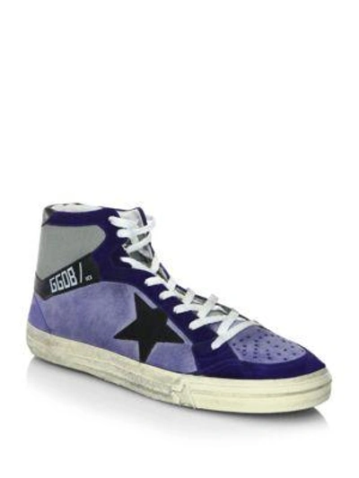 Shop Golden Goose Star Mid-top Sneakers In Deep Blue