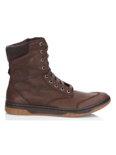 Shop Diesel Men's Tatradium Leather Boots In Coffee