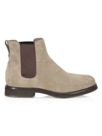 Shop Brunello Cucinelli Two-tone Suede Chelsea Boots In Mushroom