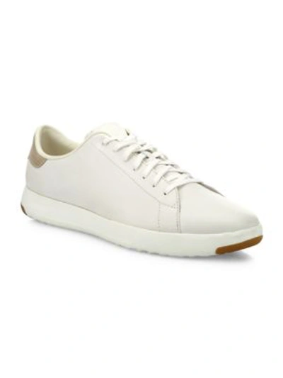 Shop Cole Haan Men's Grandpro Leather Tennis Sneakers In White
