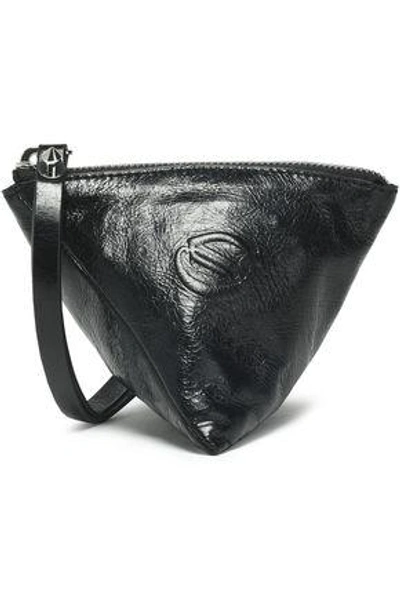 Shop Mcq By Alexander Mcqueen Mcq Alexander Mcqueen Woman Embossed Cracked-leather Coin Purse Black