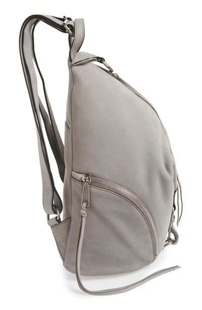 Shop Rebecca Minkoff Julian Nubuck Leather Backpack In Grey