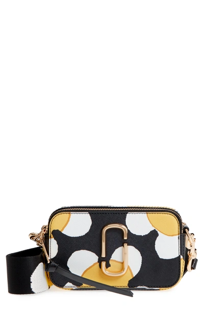 Shop Marc Jacobs Snapshot Daisy Print Leather Crossbody Bag In Yellow Multi