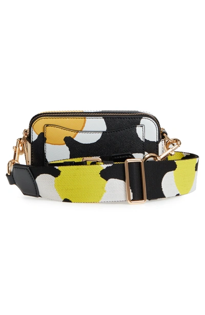 Shop Marc Jacobs Snapshot Daisy Print Leather Crossbody Bag In Yellow Multi