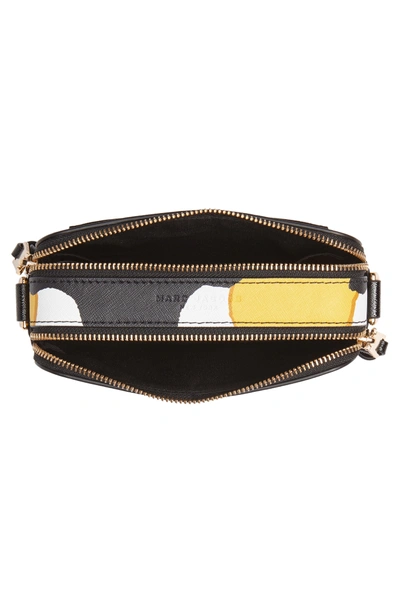 Shop Marc Jacobs Snapshot Daisy Print Leather Crossbody Bag In Yellow Multi