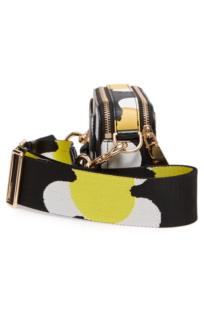 Shop Marc Jacobs Snapshot Daisy Print Leather Crossbody Bag In Yellow Multi