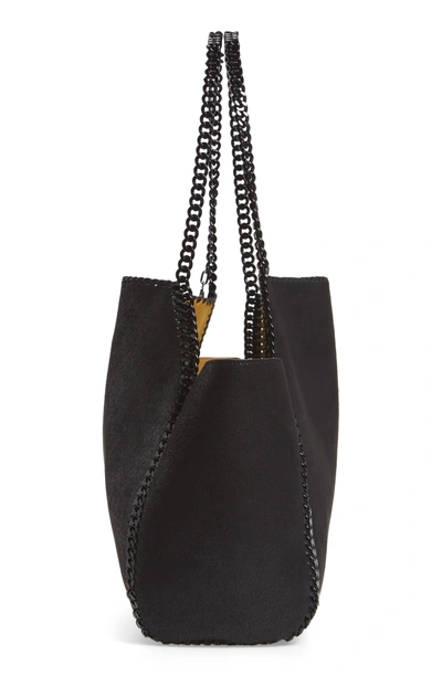 Shop Stella Mccartney Falabella Small Reversible Faux Leather Tote In Black