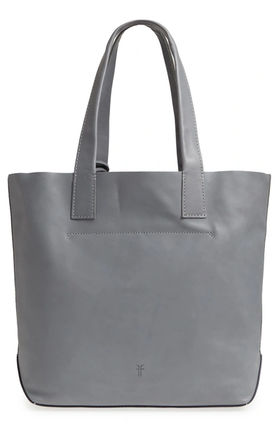 Frye Carson Perforated Logo Leather Tote Grey In Steel Grey ModeSens