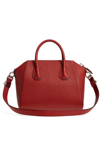 Shop Givenchy 'small Antigona' Leather Satchel - Red In Mahogany