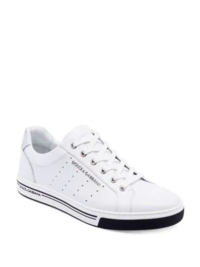 Shop Dolce & Gabbana Low Perforated Sneakers In White