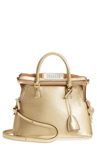 Shop Maison Margiela Small 5ac Calfskin Leather Handbag - Metallic In Gold
