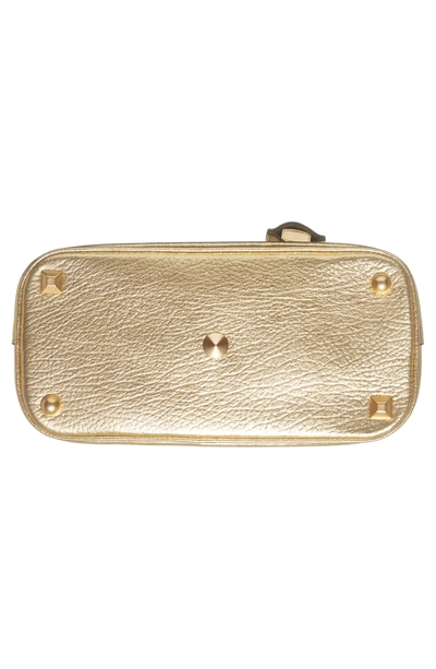Shop Maison Margiela Small 5ac Calfskin Leather Handbag - Metallic In Gold