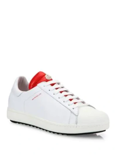 Shop Moncler Joachim Leather Sneakers In Ivory