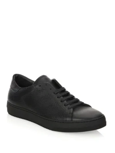 Shop Off-white Perforated Leather Sneakers In Black