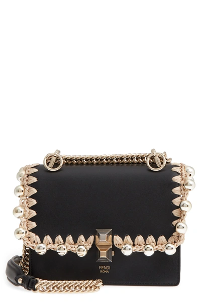 Shop Fendi Small Kan I Leather Shoulder Bag - Black In Nero/ Oro/ Chiaro