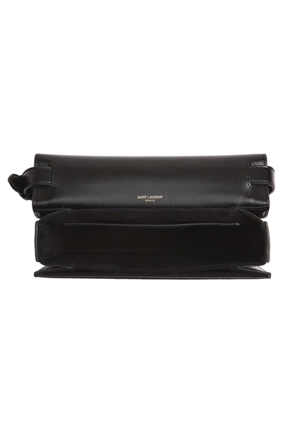 Shop Saint Laurent Medium Bellechasse Suede & Leather Shoulder Bag - Black In Noir/ Taupe Militare