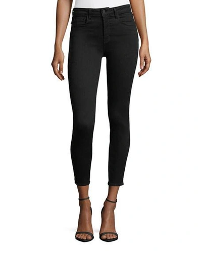 Shop L Agence Margot High-rise Skinny Ankle Jeans In Black