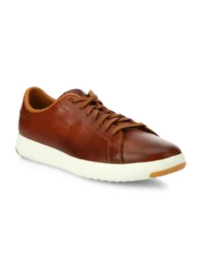 Shop Cole Haan Men's Grandpro Leather Tennis Sneakers In Woodbury