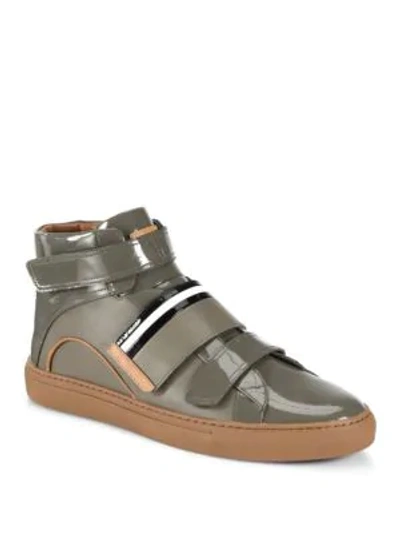 Shop Bally Leather High-top Sneakers In Beige