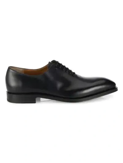 Shop Ferragamo Leather Lace-up Dress Shoes In Ultra Marine