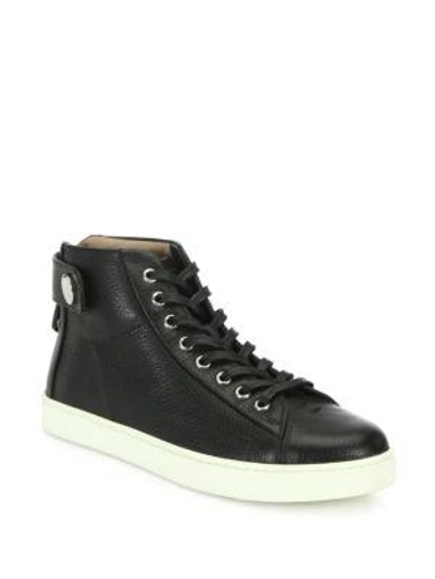 Shop Gianvito Rossi Leather High-top Trainers In Black