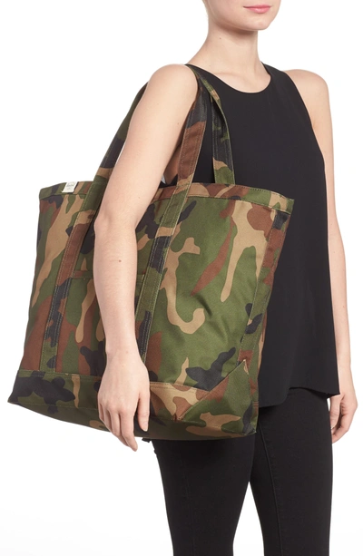 Shop Herschel Supply Co Bamfield Mid-volume Tote Bag - Green In Woodland Camo