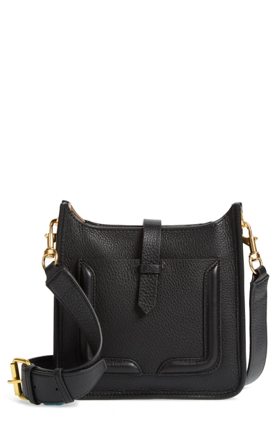 Shop Rebecca Minkoff Mini Unlined Leather Feed Bag - Black In Black/ Taupe