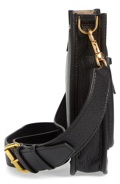 Shop Rebecca Minkoff Mini Unlined Leather Feed Bag - Black In Black/ Taupe