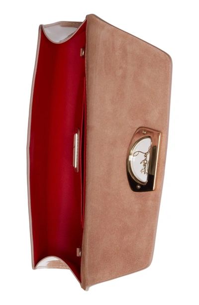 Shop Christian Louboutin Vero Dodat Patent Leather Clutch In Nude