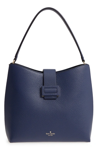 Shop Kate Spade Carlyle Street - Marea Leather Hobo - Blue In Blue Ridge