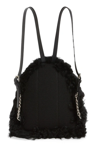 Shop Fendi 'mini Monster' Genuine Shearling & Genuine Mink Fur Backpack - Black In Black/ Fuchsia / Palladium