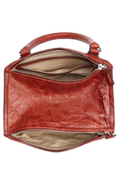 Shop Givenchy 'small Pepe Pandora' Leather Shoulder Bag - Red In Mahogany