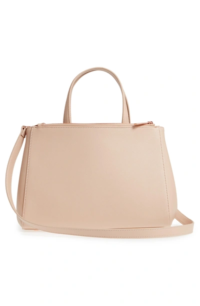 Shop Ted Baker Dadelph Faux Leather Satchel - Ivory In Taupe