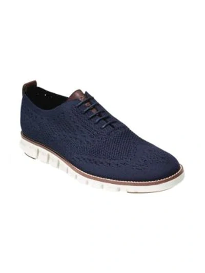 Shop Cole Haan Zerogrand Stitchlite Wingtip Oxfords In Marine Blue