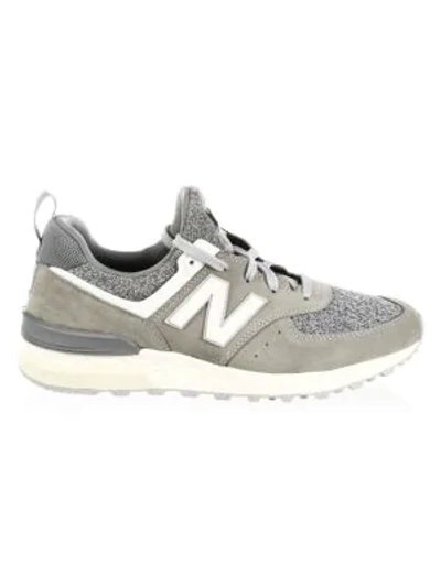 Shop New Balance 574 Sport Suede Sneakers In Grey