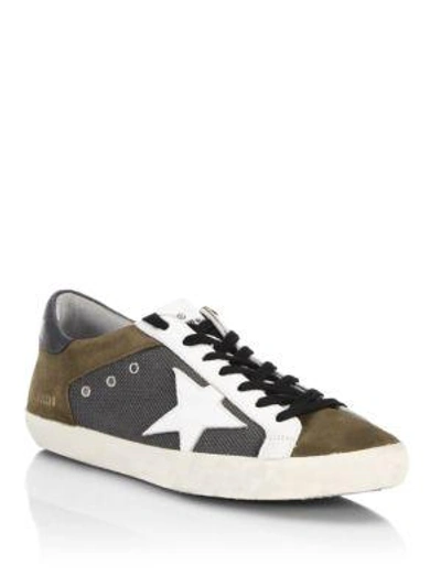 Shop Golden Goose Superstar Low-top Sneakers In Grey Net