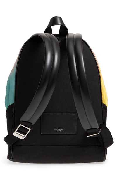 Shop Saint Laurent City Ombre Print Satin Backpack - Pink In Pink Multi