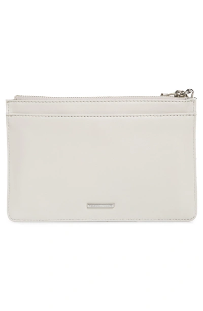 Shop Rebecca Minkoff Quilted Leather Wristlet Pouch - Grey In Putty