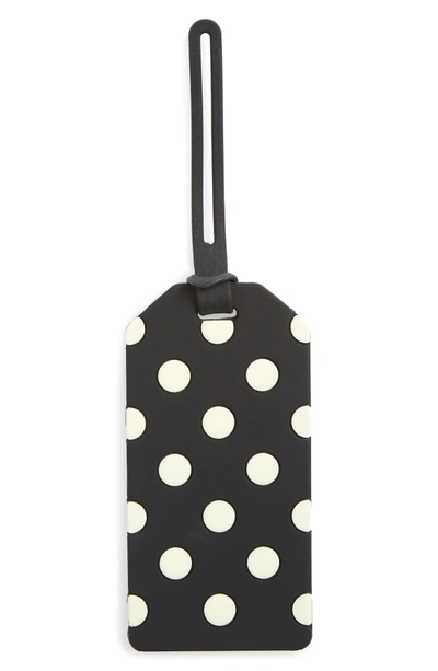 Shop Kate Spade Polka Dot Luggage Tag - Black In Black Dots