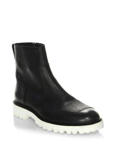 Shop Belstaff Polish Leather Ankle Boots In Black