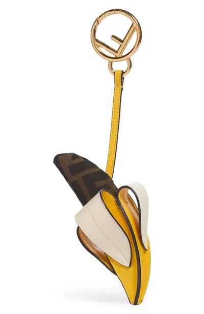 Shop Fendi Banana Bag Charm In Limon/ Burro/ Tabacco