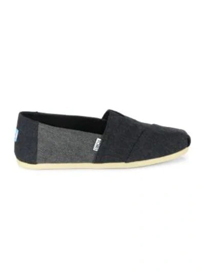 Shop Toms Alpargartas Deconstructed Wool Slip-on Sneakers In Black