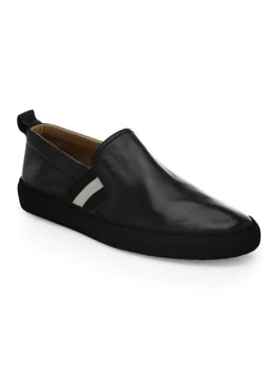 Shop Bally Herald Slip-on Leather Sneakers In Black