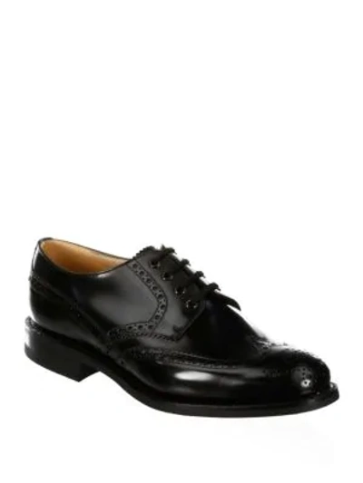 Shop Church's Brogue Leather Oxfords In Black