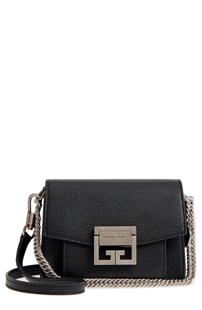 Shop Givenchy Mini Gv3 Leather Crossbody Bag - Black