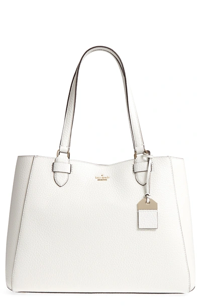 Shop Kate Spade Carter Street - Tyler Leather Tote - White In Bright White